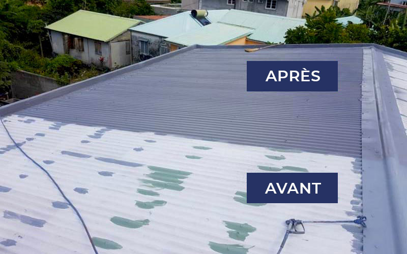 Waterdicht maken van daken : reinigen en afdichten van uw plaatstalen dak, stalen dek. bout aanhalen, roestbehandeling. Waterafstotende verf - HLS DAKWORK GEVEL SINT MAARTEN